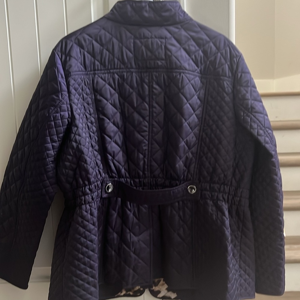 LAUNDRY BY SHELLI SEGAL Jacket Purple Quilted Long Sleeve Zip Front. Coat - Picture 8 of 9